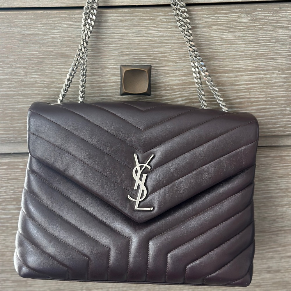 Authentic Saint Laurent Medium Loulou amaranto